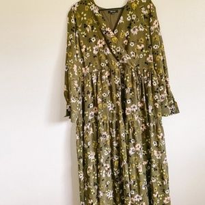Madewell Green Floral Maxi Dress
